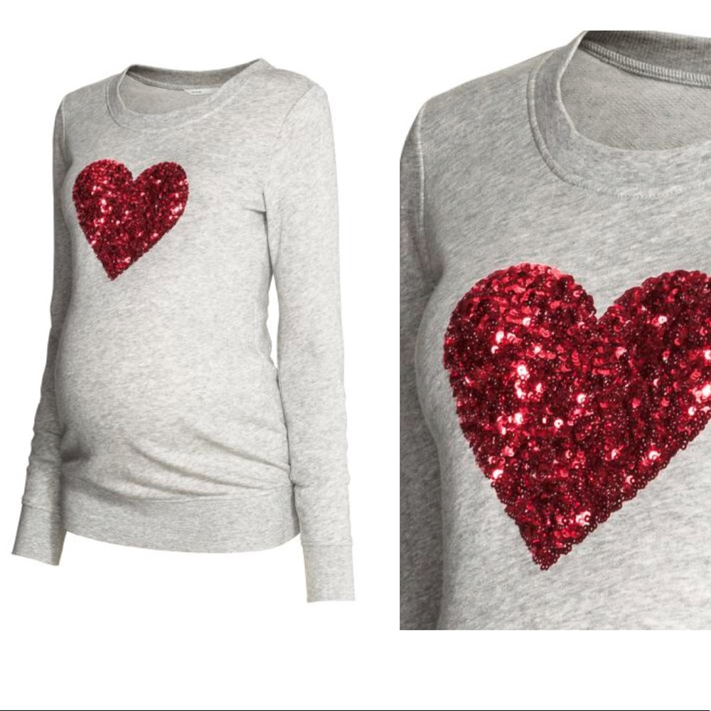 HM Maternity Heart Sweatshirt S Small